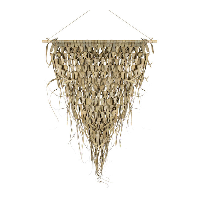 Mars & More wandkleed gevlochten palmblad driehoek 55cm aan stok*