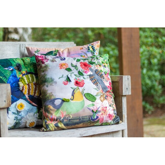 Mars & More handgemaakt kussen fleury groene vogel 45x45cm