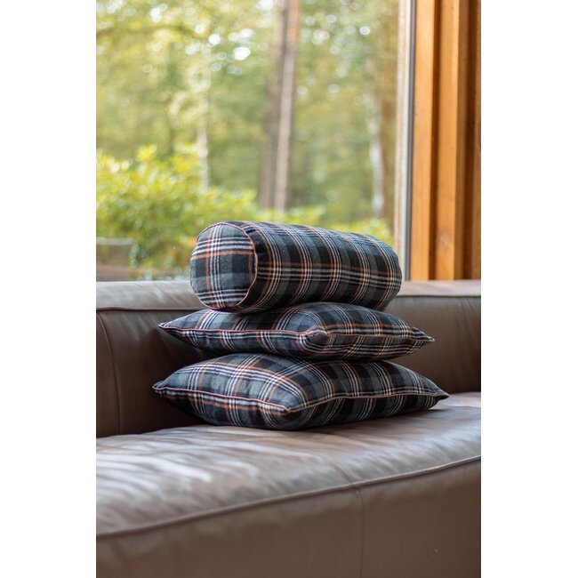 Mars & More kussen ruitjes grijs 45x45cm