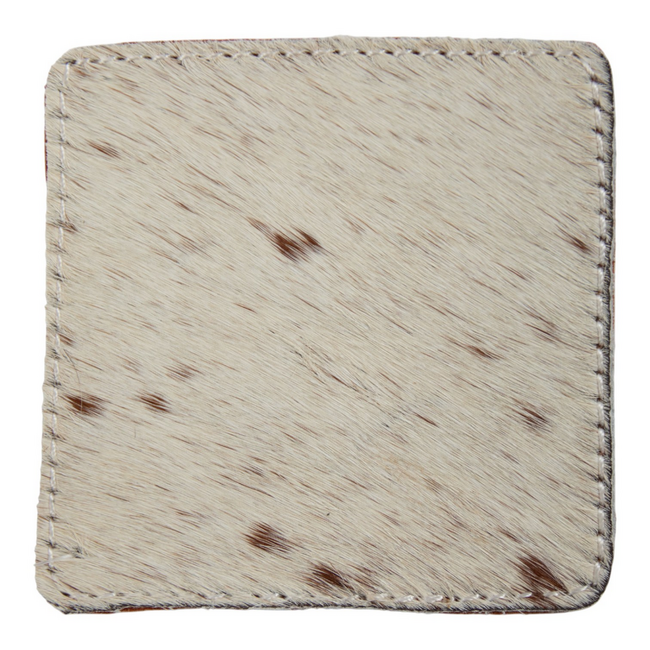 Mars & More onderzetter koe vierkant bruin/wit 9x9cm