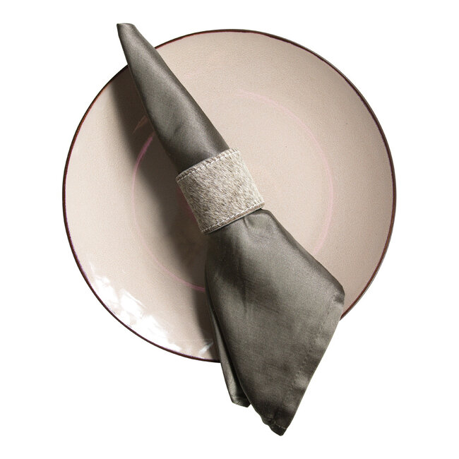 Mars & More servetring koehuid grijs 5cm