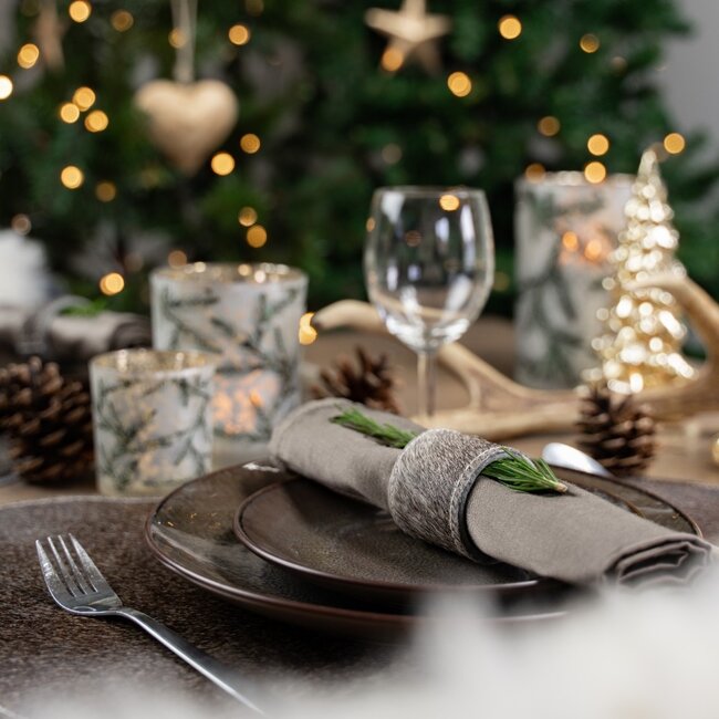 Mars & More servetring koehuid grijs 5cm