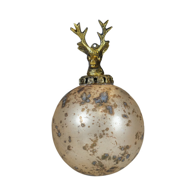 Mars & More decoratie bal hert antiek goud 10cm