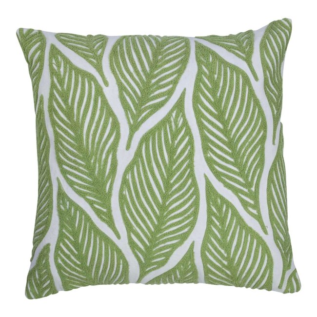 Mars & More Lilou Kussen bladeren groen 45x45cm