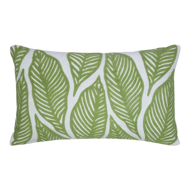 Mars & More Lilou Kussen bladeren groen 30x50cm