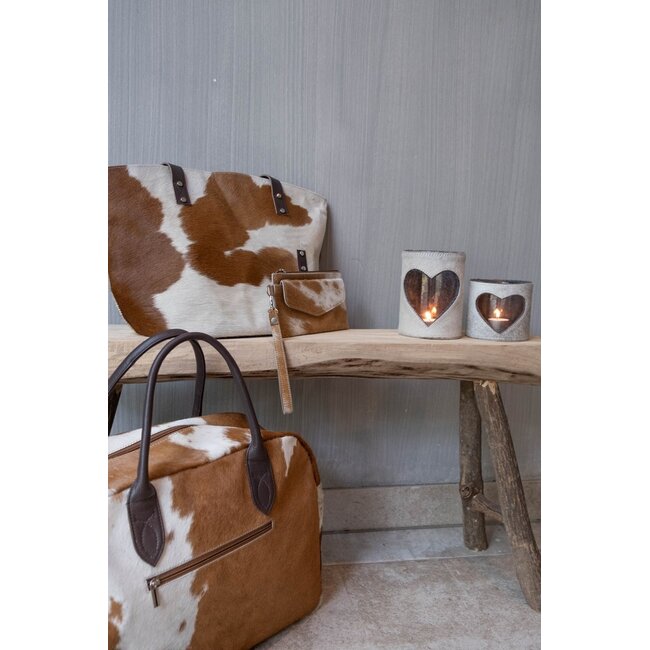 Mars & More etui koe met vakje bruin 20x11cm (bos taurus taurus)