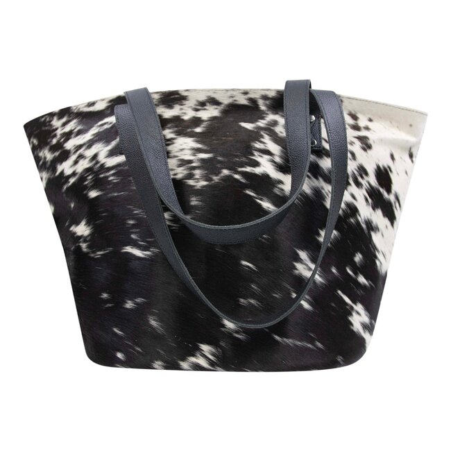 Mars & More handtas koe zwart 46x30x18cm (bos taurus taurus)