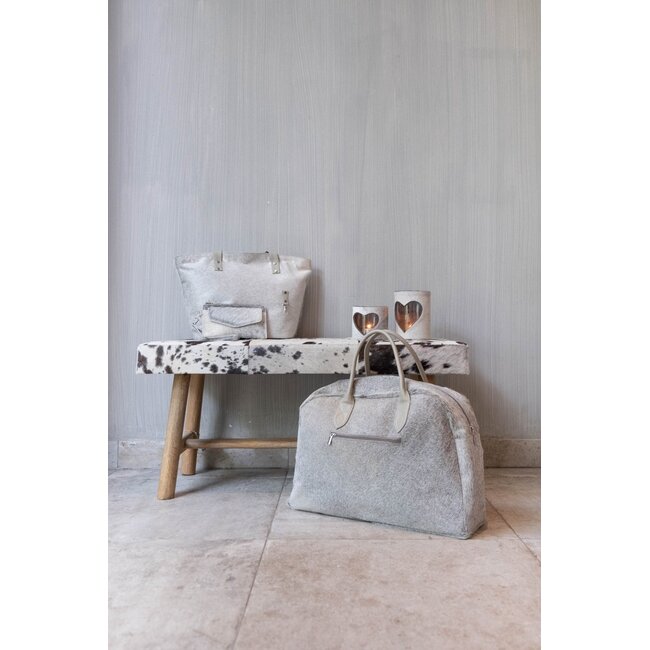 Mars & More handtas koe grijs 46x30x18cm (bos taurus taurus)