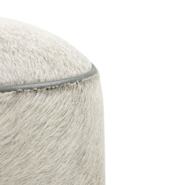 Mars & More Poef Koe rond grijs 40x40x43cm (bos taurus taurus)