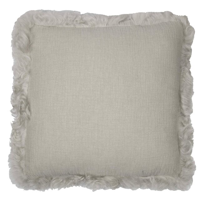 Mars & More kussen schaap krulhaar linnen grijs 40x40cm