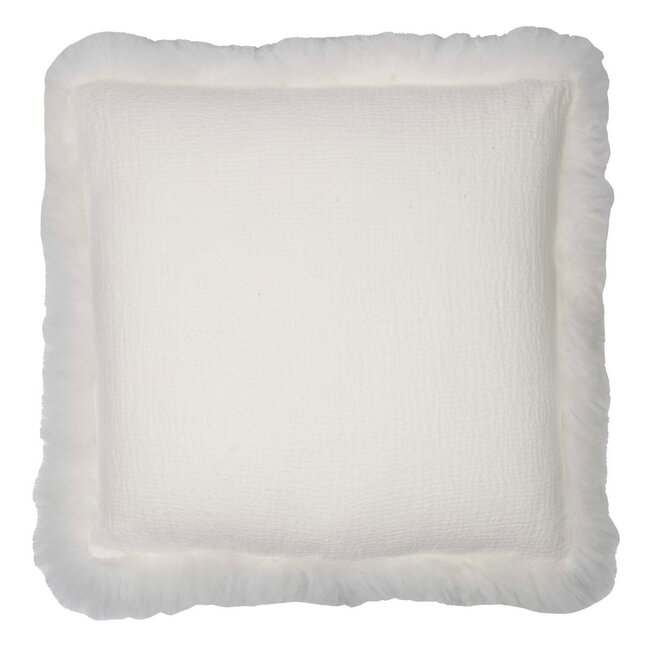 Mars & More kussen schaap krulhaar linnen wit 40x40cm