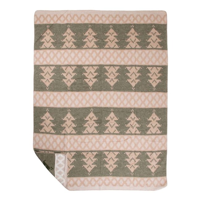 Mars & More Plaid Boom wit groen xl 150x200cm