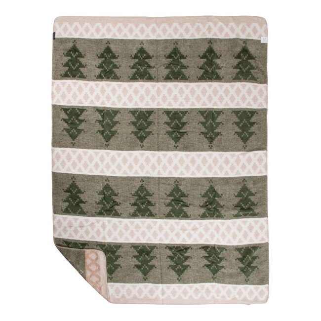 Mars & More Plaid Boom wit groen xl 150x200cm