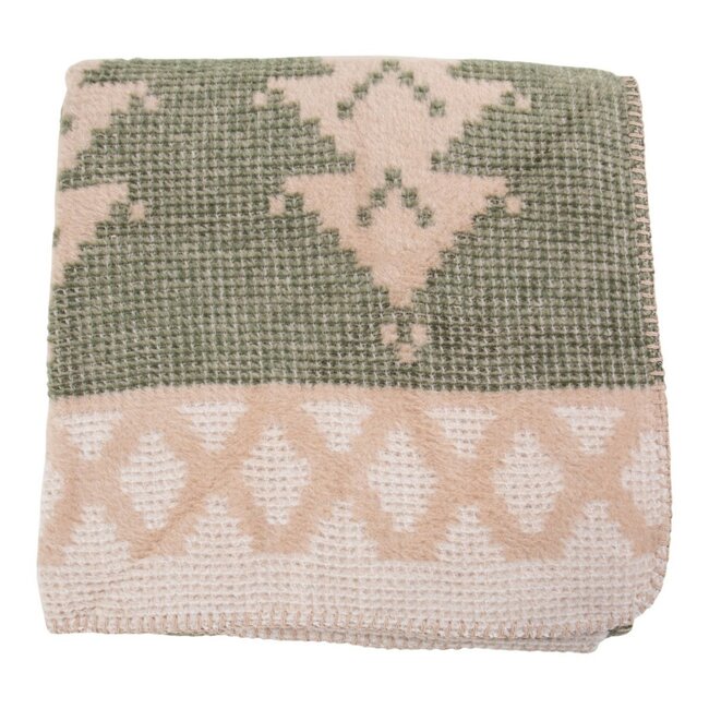 Mars & More Plaid Boom wit groen xl 150x200cm