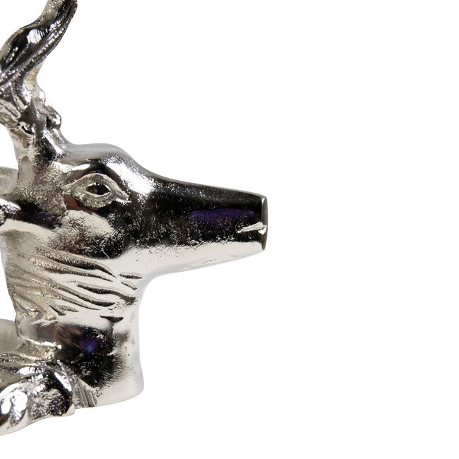 Mars & More Kaarsen Standaard hert zilver 17x20x15cm