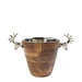 Mars & More Champagne Koeler hert hout zilver  27x39x24cm