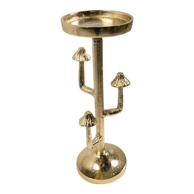 Mars & More Kaarsen Standaard paddenstoel goud h30 d10cm