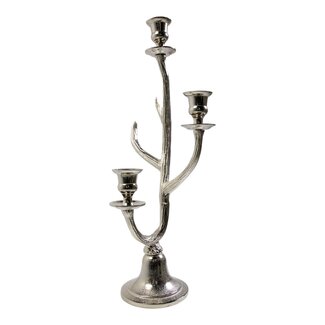 Mars & More Kaarsen Standaard gewei zilver 3 h48 d20x14cm