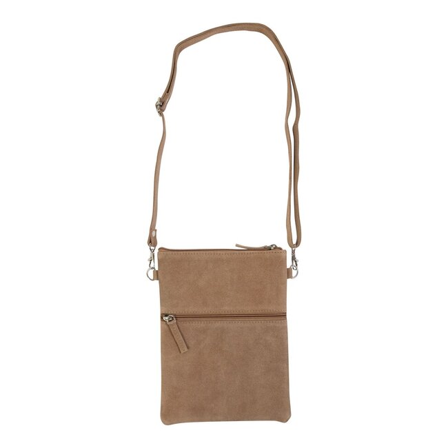 Mars & More crossbody tas verticaal geweven bruin 23x17cm (bos taurus taurus)