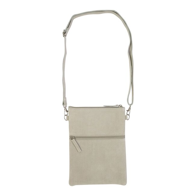 Mars & More crossbody tas verticaal geweven sand 23x17cm (bos taurus taurus)