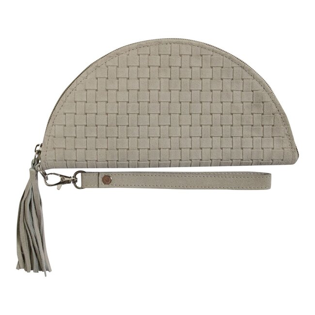 Mars & More Portemonnee halve maan geweven zand 15cm (bos taurus taurus)