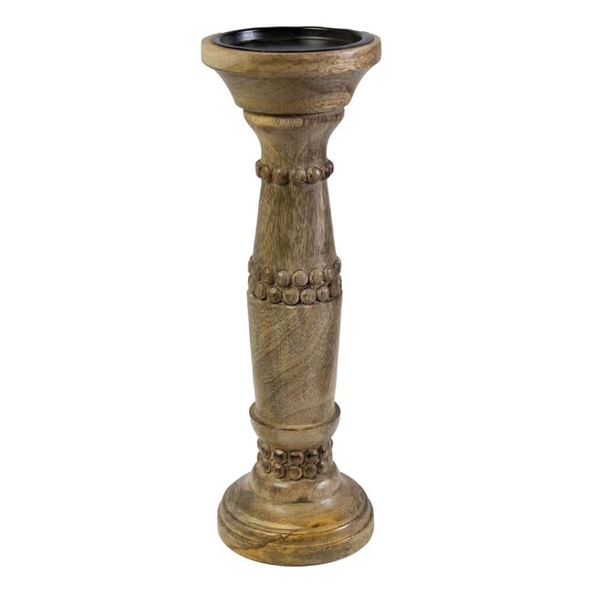 Mars & More Candle Holder mango hout bubbel 30cm