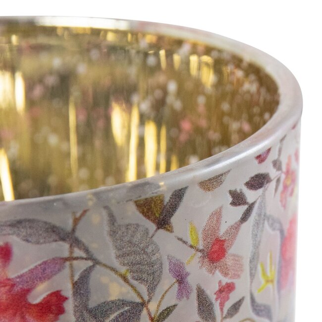 Mars & More Theelichthouder Glas zara bloemen medium 12cm