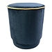 Mars & More poef fluweel goud navy 38x38x45cm