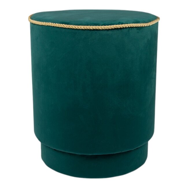 Mars & More poef fluweel goud petrol 38x38x45cm