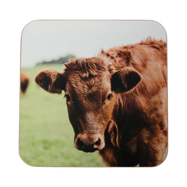 Mars & More Onderzetter Zwitserse Koe in de wei 10x10cm (set of 6)