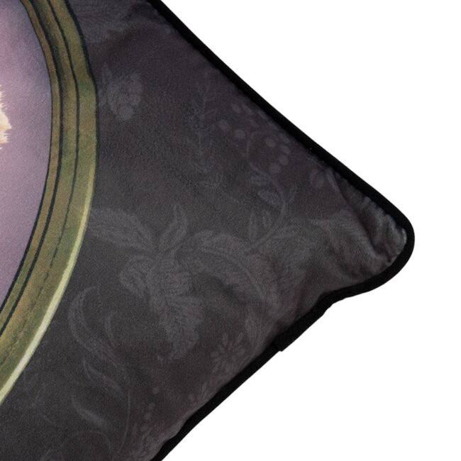 Mars & More Kussen Portret lijstje pauw grijs 45x45cm