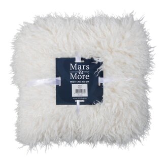 Mars & More plaid tibetaans lam gebroken wit 130x170cm