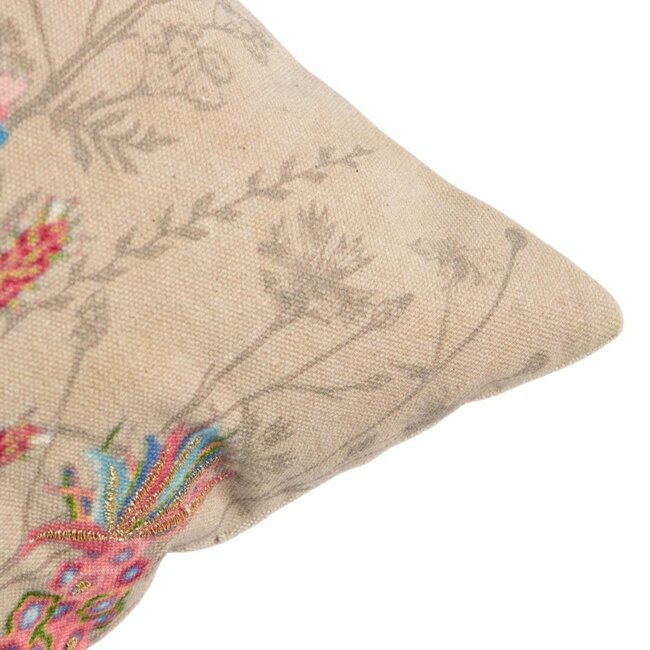 Mars & More Kussen geborduurd met wilde bloemen kleurrijke mix 40x60cm