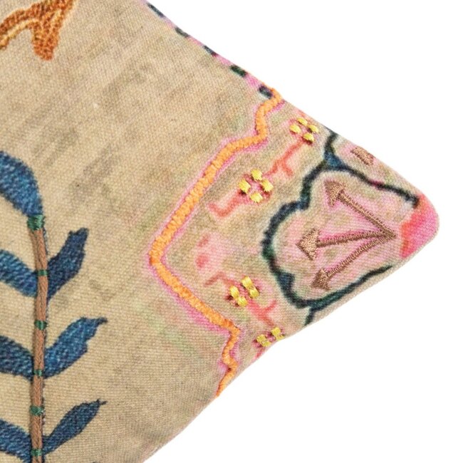 Mars & More Kussen geborduurd zazi beigeblauw 40x60