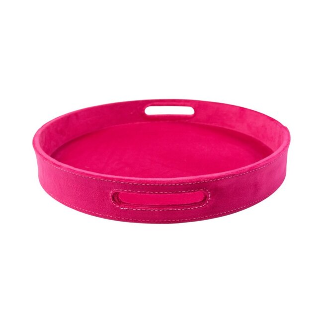 Mars & More Dienbladen rond fluweel fuchsia dia 30, 38, 45 cm (set of 3)