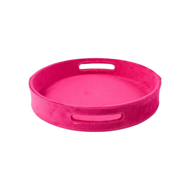 Mars & More Dienbladen rond fluweel fuchsia dia 30, 38, 45 cm (set of 3)