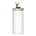 Mars & More Canister Jar Glass Wooden lid Deer h20,5 d9