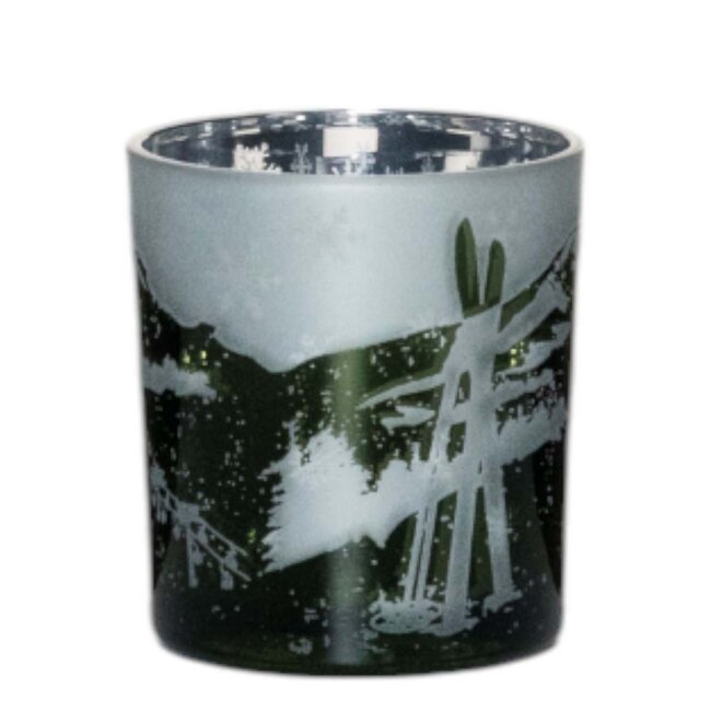 Mars & More Theelichthouder skigroen klein 8cm