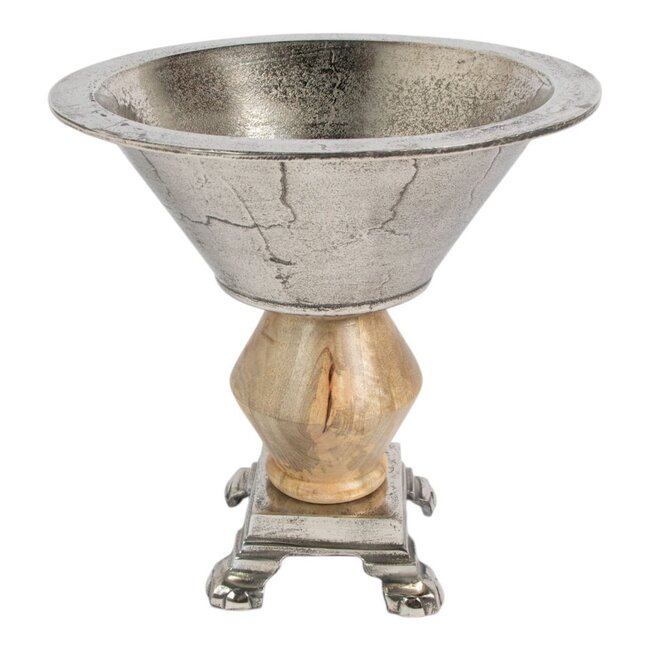 Mars & More Wijnkoeler zilver hout h38,5 d38