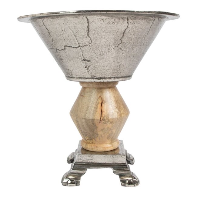 Mars & More Wijnkoeler zilver hout h38,5 d38