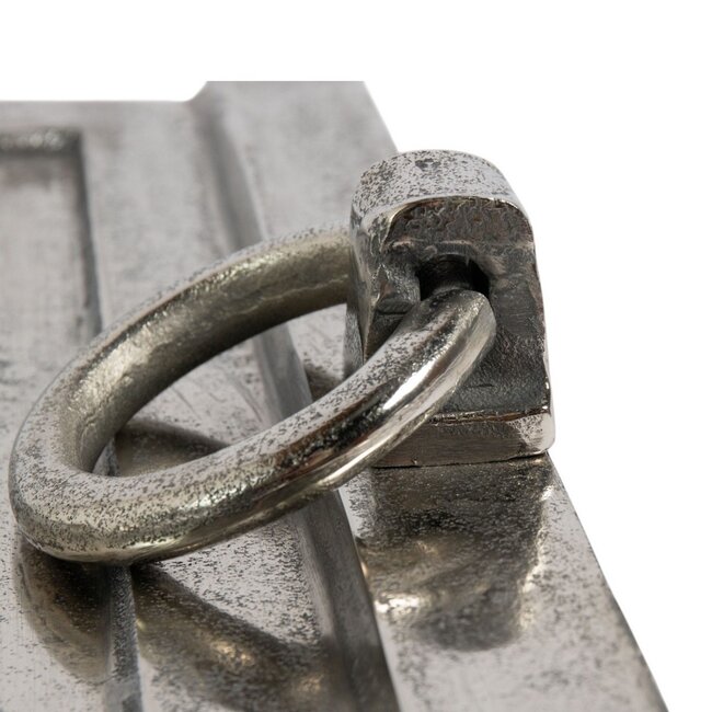 Mars & More Dienblad met handgrepen ijzer zilver h9 50x50