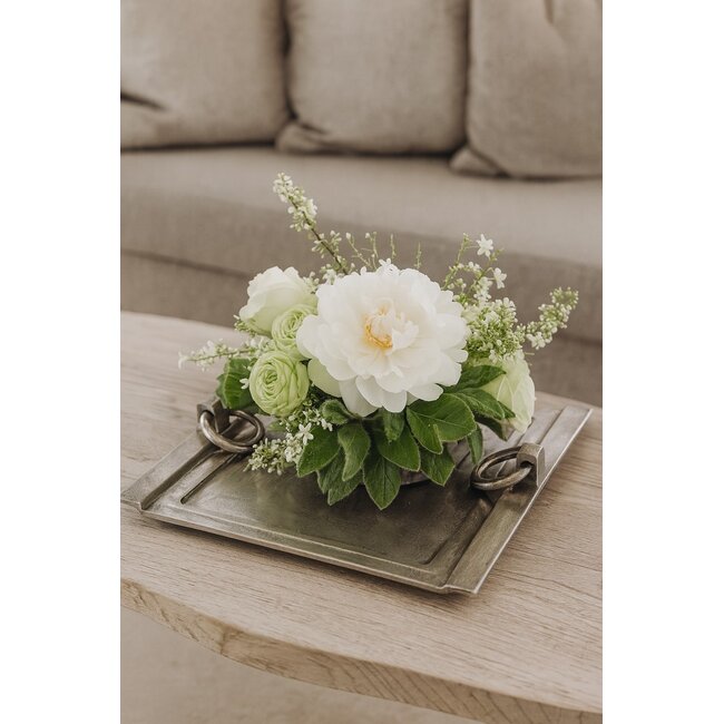 Mars & More Dienblad met handgrepen ijzer zilver h9 50x50