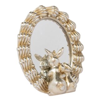 Mars & More Spiegel Ovaal konijn hars zilver 16x7,2x20,3cm