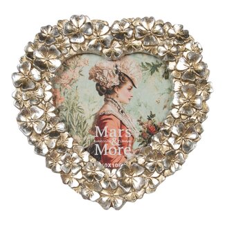 Mars & More Fotolijst hart klavertjes zilver 15,6x2x15,7cm