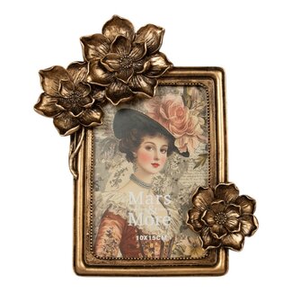 Mars & More Fotolijst rechthoek bloemen goud 18x3,2x22cm