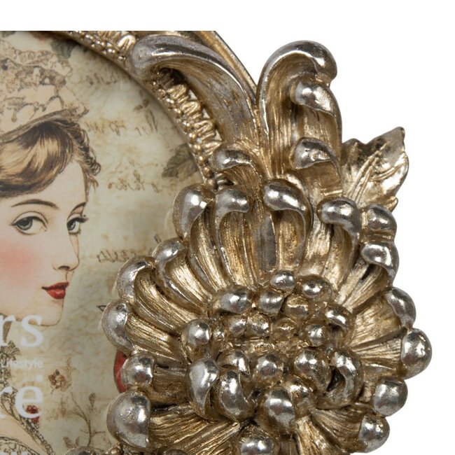 Mars & More Fotolijst rond vlinder hars zilver 13,5x3,7x17cm