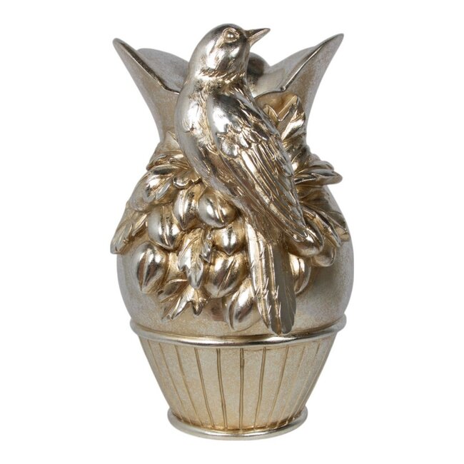 Mars & More Vaas Vogel hars zilver 18x16x26cm