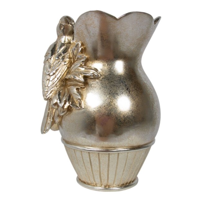 Mars & More Vaas Vogel hars zilver 18x16x26cm