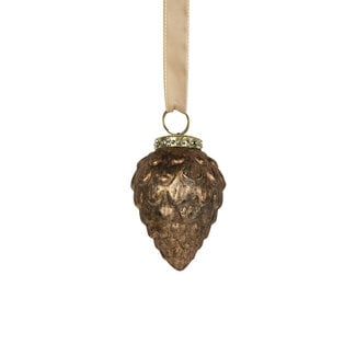 Mars & More decoratie dennenappel antiek bruin 8cm