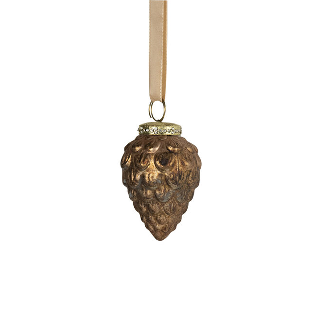 Mars & More decoratie dennenappel antiek bruin 8cm